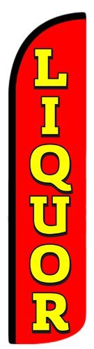 Liquor Windless Stay-Open Swooper Feather Flag Banner Kit: 16' Heavy Duty Pole Set, Safety Orange Metal Stake