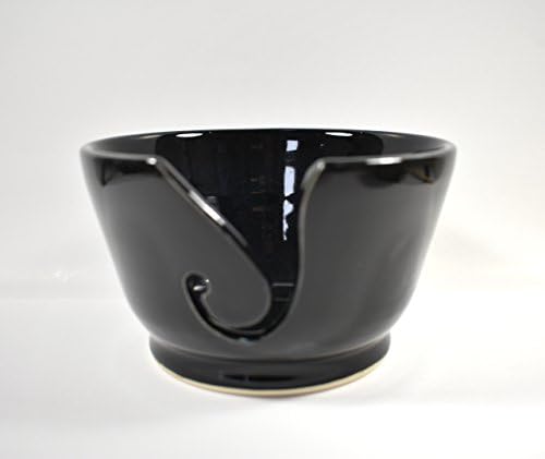 Black Yarn Bowl - knitting &amp; crochet yarn storage - Yarn Ball Holder - 5 1/2" x 3.5"