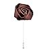 L'vow Satins Rose Brooch for Wedding Handmade Lapel Pin Flower Boutonniere for Suit Pack of 6