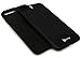 iPhone 7 Plus Case, Bastex Hybrid Slim Fit Black Rubber Silicone Cover Hard Plastic Black Brushed Metal Design Kickstand Case with Hidden Credit Card Slot for Apple iPhone 7 Plus