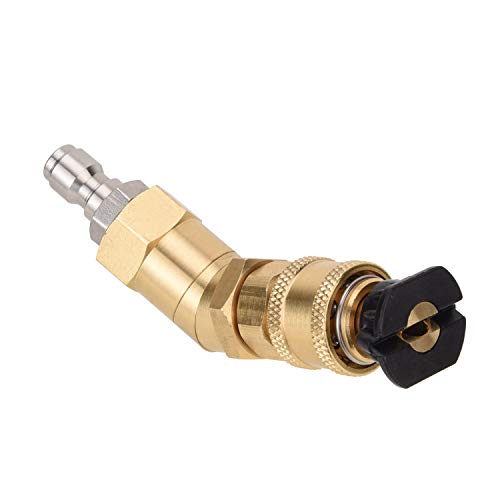 Febrytold Quick Connecting Pivoting Coupler for Pressure Washer Nozzle,with 7 Spray Nozzle Tips ，Brass Pressure Washer Accessories 3600 PSI 8-Pack - Thumbnail 3
