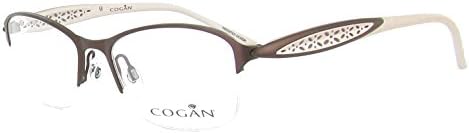 Cogan - Womens Lightweight Pierced Metal Frame in Silver with Brown Accent