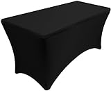 Banquet Tables Pro Black 30 Inch Wide x 48 inch Long, 4 Foot Stretch Spandex Tablecover