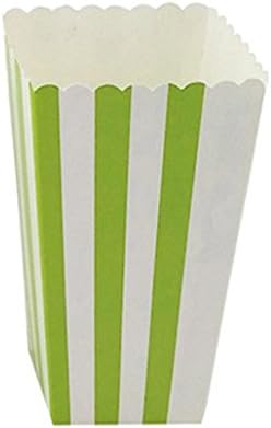 Youmewell Green Striped Party Paper Popcorn Boxes 36 Count