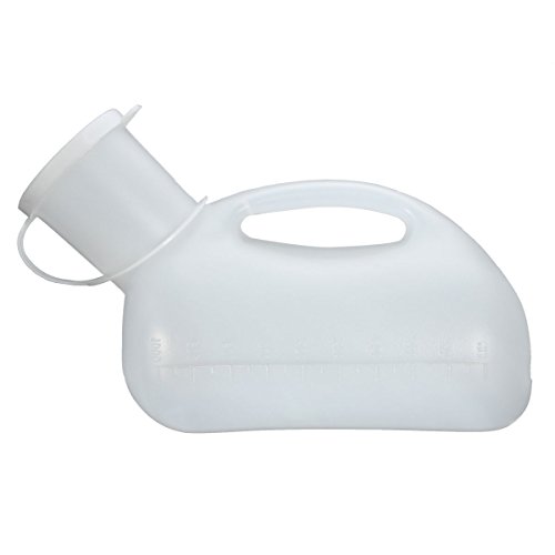 Travel Supplies - White 1000ml Male Men Urinal Spill Resistant Portable Plastic Pee Bottle Camping Toilet - Men Urinal Bottle Male Urinals Mens Medical Portable Urine Cups - For - 1PCs - Thumbnail 3