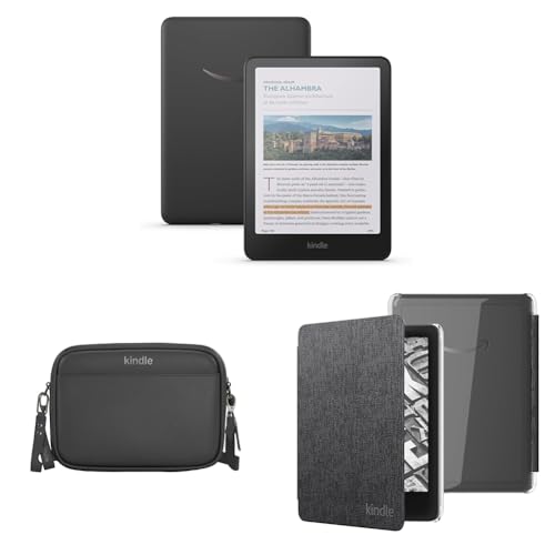 Amazon Kindle Colorsoft Bundle: Includes Amazon Kindle Colorsoft 16 GB | Black, Sling Bag | Cinder, Clear Back Case | Black