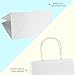 GSSUSA 50 Pcs White Gift Bags Medium 8x4.75x10.5, Kraft Paper Bags with Handles for Shopping, Gift, Merchandise, Retail, Party Favor, Gift Bags, Bags for Small Business, Boutique, Bolsas de Papel