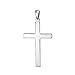 Unisex Large Personalize Traditional Plain Simple Basic Religious Cross Pendant Necklace For Women Men Teen Polished Solid .925 Sterling Silver Customizable
