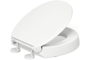 KOHLER Hyten Elevated Quiet-Close Round-Front Toilet Seat, White