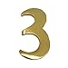 Addresses of Distinction 2-Inch Brass Mailbox Number 3 - Self Adhesive Floating #3 - Williamsburg Font - Won't Tarnish - Weather Resistant - Numbering for Address Plaque, Home, Door, Business