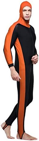 Unisex One Piece Hooded Diving Suit Wetsuits Rush Guard Dive Skin Orange (XXXL)