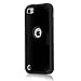 iPod Touch 6 Case, MCUK 3 In 1 Hybrid Cover Silicone Rubber Skin Hard Combo Bumper High Quality Scratch-Resistant Case Fit For Apple iPod Touch 5 6th Generation (Black)