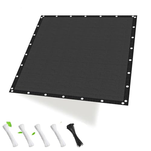 HaiTaoSy Toldo rectangular con ojales, 3 x 4 m, permeable al agua y al viento, tejido HDPE, protección solar para terraza, jardín, balcón, camping, incluye cuerdas y bridas, color negro