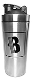 Shaker Bottle - Double Walled Stainless Steel & Vacuum Insulated - 24oz - Keep Drinks Hot or Cold For Hours - Odor Resistant, Anti-Bacterial, & Sweat Proof - Eco-Friendly & Non-Toxic