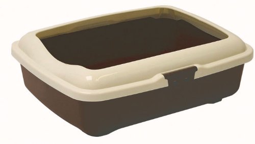 Marchioro Goa 3C Cat Litter Pan with Lip, Large, Colors Vary