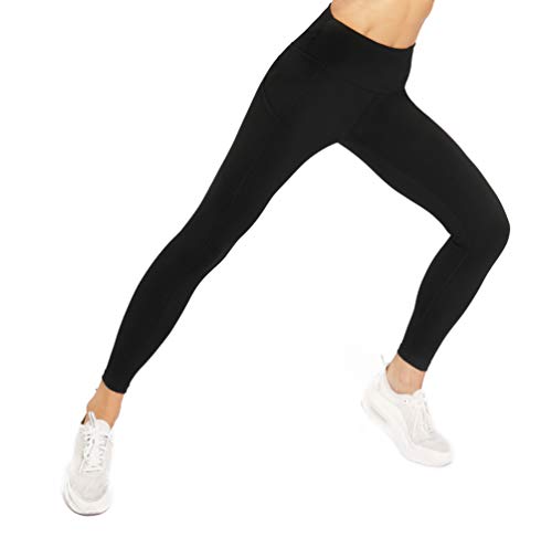 High Waist Yoga Pants for Women with Pockets,Workout Leggings Running Tights Tummy Control (Ankle Black, X-Large)