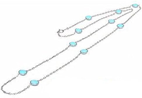 ターコイズ トルコ石 ネックレス ステーションネックレス ロングネックレス レディース