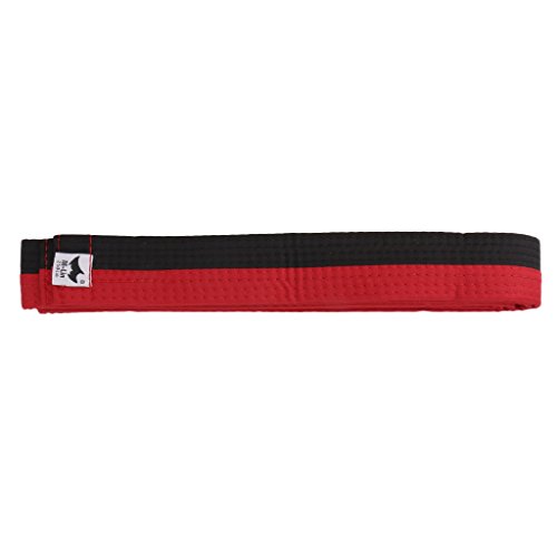 Hukai Professional Taekwondo Belt Karate Judo Double Wrap Martial Arts Stripe Sports (Red&Black) - Thumbnail 6