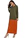 Verdusa Women's Color Block Long Sleeve Casual Loose Oversized Maxi Dress Green M