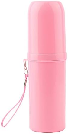 4 Colors Portable Utility Outdoor Travel Toothbrush Storage Box Holder Tooth Mug Toothpaste Towel Cup Organizer Bath Accessories (Candy Pink)