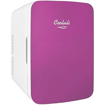 Cooluli Infinity Pink 10 Liter Compact Portable Cooler Warmer Mini Fridge for Bedroom, Office, Dorm, Car - Great for Skincare & Cosmetics (110-240V/12V)