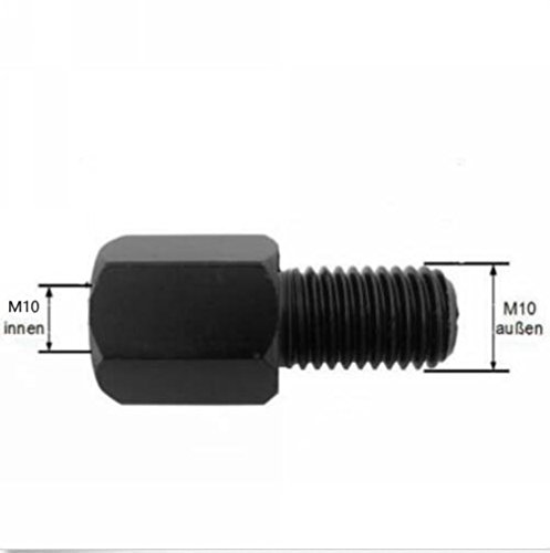 YunShuo Motorcycle Mirror Adapter Extender 10mm Male Reverse to 10mm Female Standard