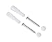 BirdRock Home Dual Hook Coat Rack | 4 Dual Hooks | Wall Mounted Hat Key Rack Rail | Satin Nickel Hooks | White Pine Bathroom Rail