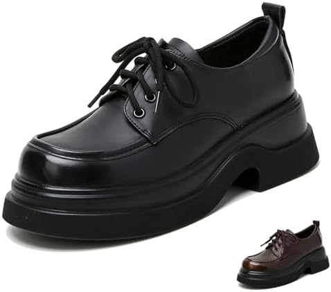 Amazon.com | Women's Leather Chunky Platform Oxfords Comfortable