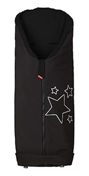 ByBoom® - Softshell Fußsack Frühling, Sommer, Herbst - Thermo Aktiv für Kinderwagen und Buggy, Farbe:Schwarz/Schwarz