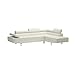 Poundex 2 Pieces Faux Leather Sectional Right Chaise Sofa, Assorted in White