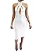 TOB Women's Sexy Halter Bodycon Off Shoulder Club Dress White
