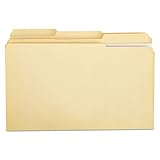 Universal File Folders, 1/3 Cut Assorted, Two-Ply Top Tab, Legal, Manila, 100/Box (16123)