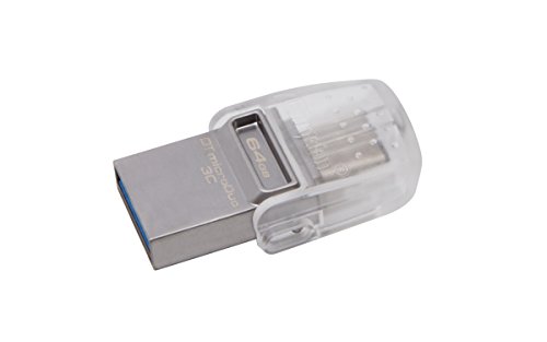 Kingston-Technology-DTDUO3C64GB-Data-Traveler-64-GB-micro-Duo-Type-C-USB-31-Gen-1USB-30-Flash-Drive-Black