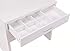 Coaster Home Furnishings Harvey Contemporary 3-Piece 1-Drawer Makeup Vanity Desk with Jewelry Storage Vanity Mirror and White Faux Leather Upholstered Storage Vanity Stool White 300290