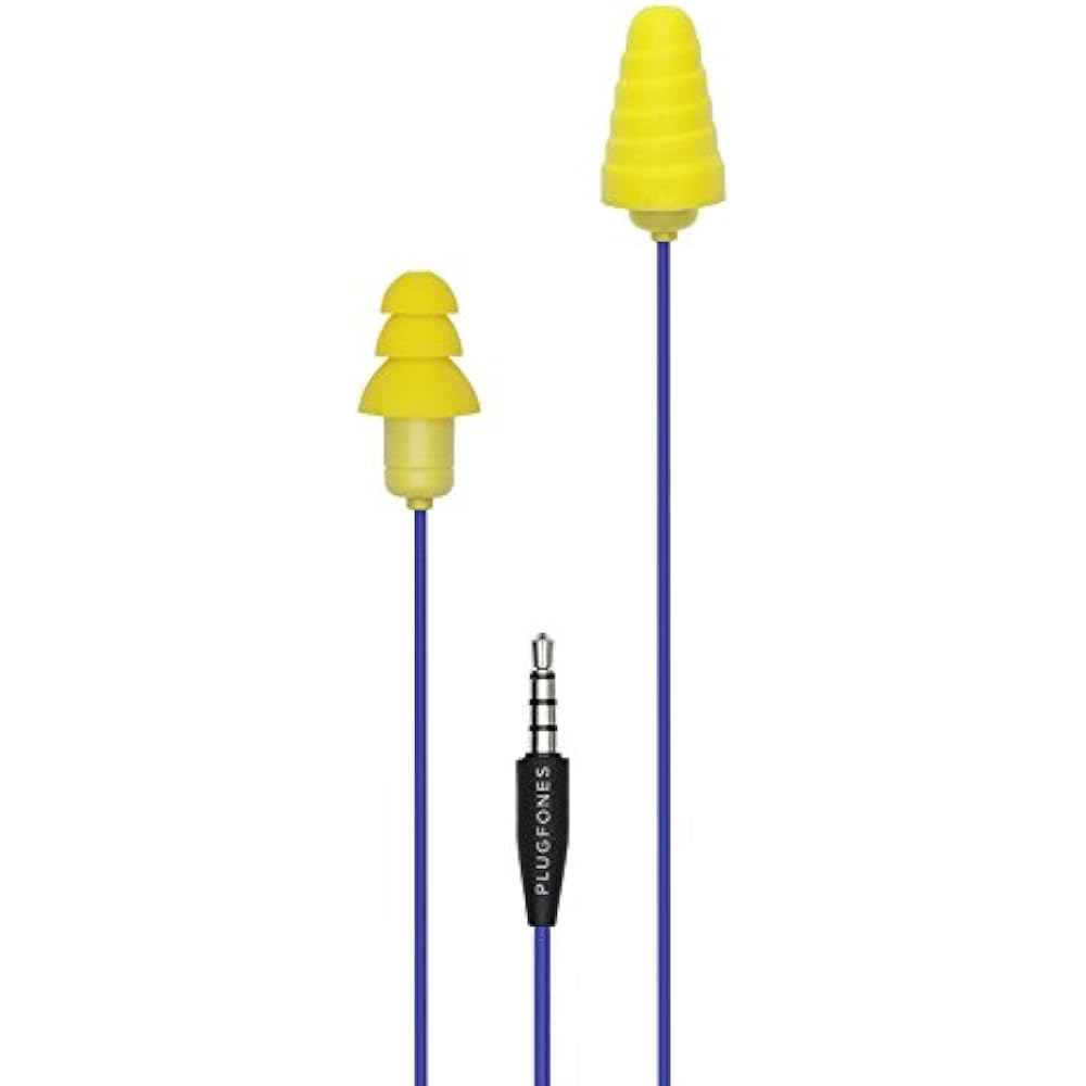 Guardian Earplug / Earbud Hybrid Blue Cable Yellow Plugs Home Audio