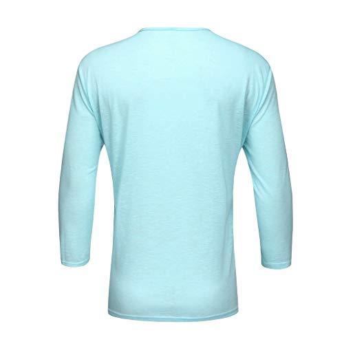 CieKen Sportswear Shirts for Men,Men's Summer Fashion Button V-Neck Slim Fit Short Sleeve Shirt Top Blouse,Nordic Ski Boots,Light Blue,2XL - Thumbnail 2