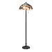 Serena D'italia Contemporary Tiffany Floor Lamp Torchiere - Red Dragonfly Floor Lamp - 60-inch Tall Floor Stained Glass Lamp - Blue and Yellow Shade Tiffany Floor Lamps for Living Room