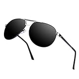 Men Aviator Sunglasses Women Vintage Polarized Pilot Sun Glasses UV 400 Protection by Kennifer (Grey)
