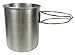 Camping Hiking Outdoor Cup - Stainless Steel with Folding Handles and Inside Measurement Marks, 25 oz