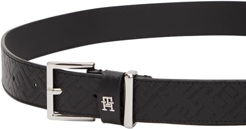 Donna Cintura Square 3,0 cm in Pelle, Blu (Black), 95 cm