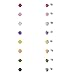 MOWOM Multicolor 3mm 16PCS Stainless Steel Stud Earrings CZ Round Square Royal King Crown Set (8 Pairs)