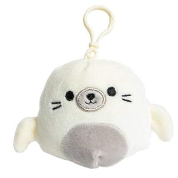 Squishmallow Kellytoy Sea Life 3 5 Inch Clip On Lucille The Seal