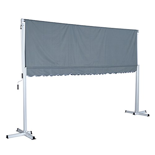 Outsunny Standmarkise Gartenmarkise Markise mit Faltarm Kurbel Terrasse Grau 4,5x3,4m – Bild 6