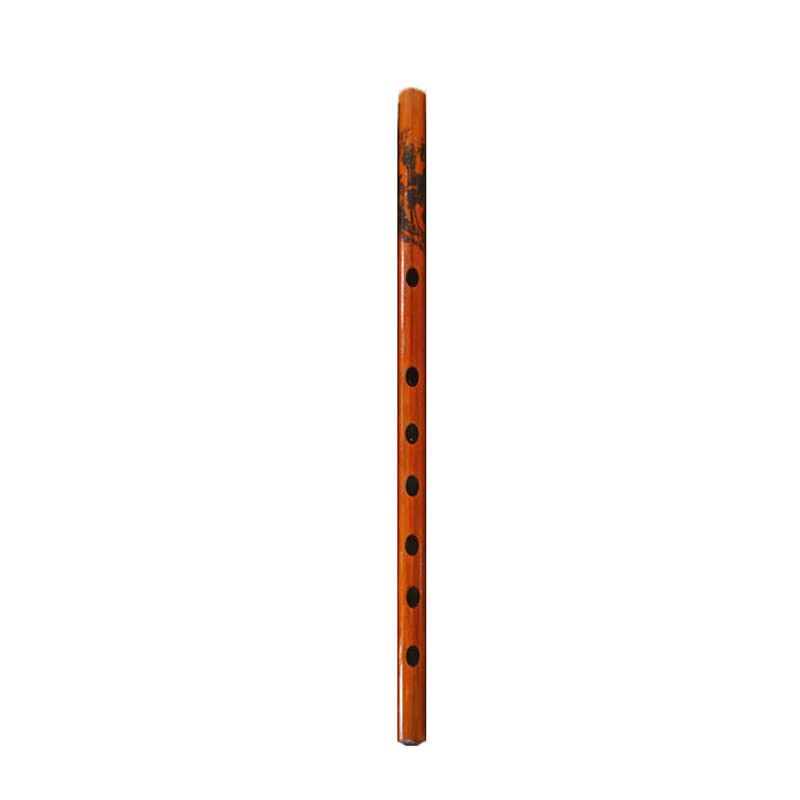 zalati Vertical Flute 7 Holes Bamboo Vertical Clarinet with Printed for Student Music Lover and Beginner Musical Instrument - 33mm