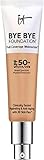 2018 NEW FORMULA - Neutral Tan - IT Cosmetics Bye Bye Foundation Full Coverage Moisturizer with SPF 50+. 1 oz-30 ml