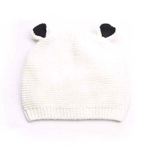 LLmoway Kids Beanie Baby Boys Girls Knit Hat Cotton Infant Crochet Skull Cap, White, 1-Ply, 0-12M