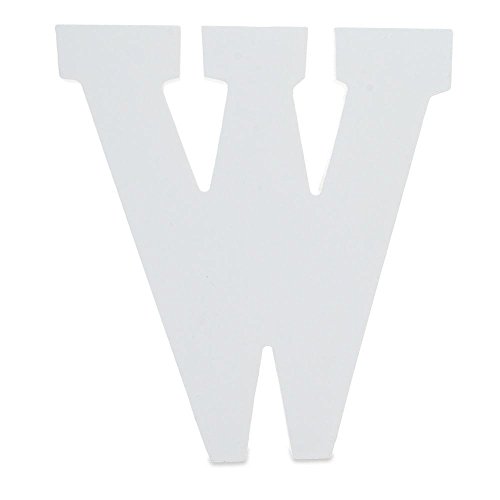 6" Classic Font White Color Wooden Letter W