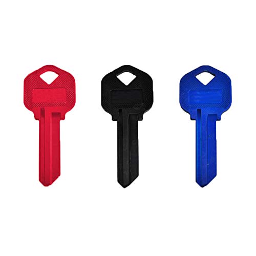 KeySmart AirKey - Ultra Lightweight Aluminum Keys (3 Pack, KW1, Black/Blue/Red)