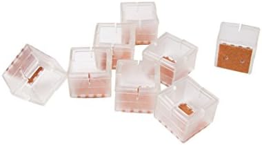 Chair Leg feet Wood Floor Protectors Set Flexible Silicone Square Pad Furniture Table Feet Covers, 8 Pack