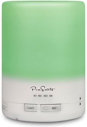 Essential Oil Diffuser for Aromatherapy by PureScents with Calming Night Light, Great Mist, Ultrasonic Humidifier &amp; Air Purifier, Perfect 300ml Tool to Kill Germs, Bad Smells and a Bad Mood!